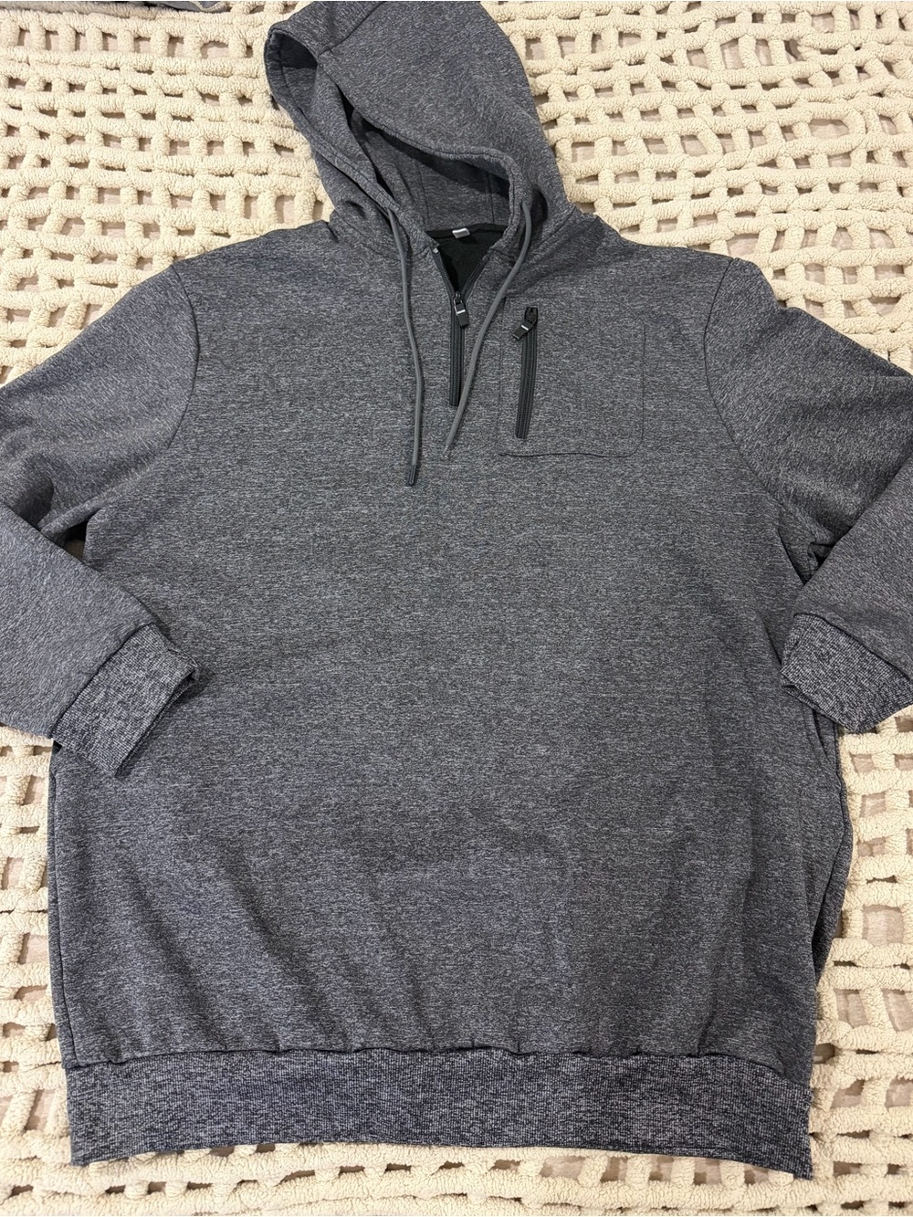 Men's Hooded Big & Tall Pullover Sweater - Charcoal Gray #0219